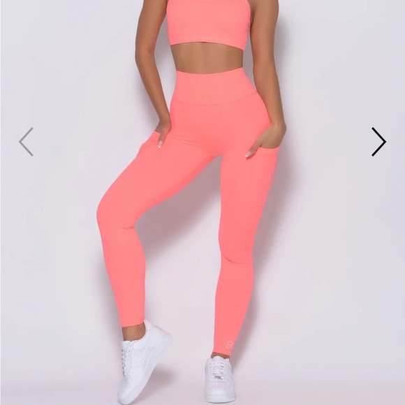 Bombshell Sportswear Curves Leggings, Wild Peach - Picture 2 of 9